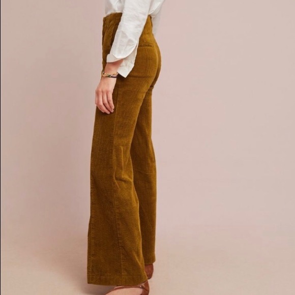 SOLD! Chartreuse Wide-wale Corduroy Trousers NWT - Picture 5 of 8